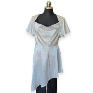 White Satin Asymmetrical Dress size Medium